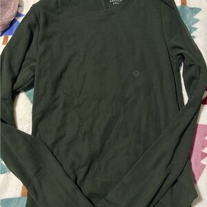 American Eagle Outfitters Forest Green Long Sleeve Tee